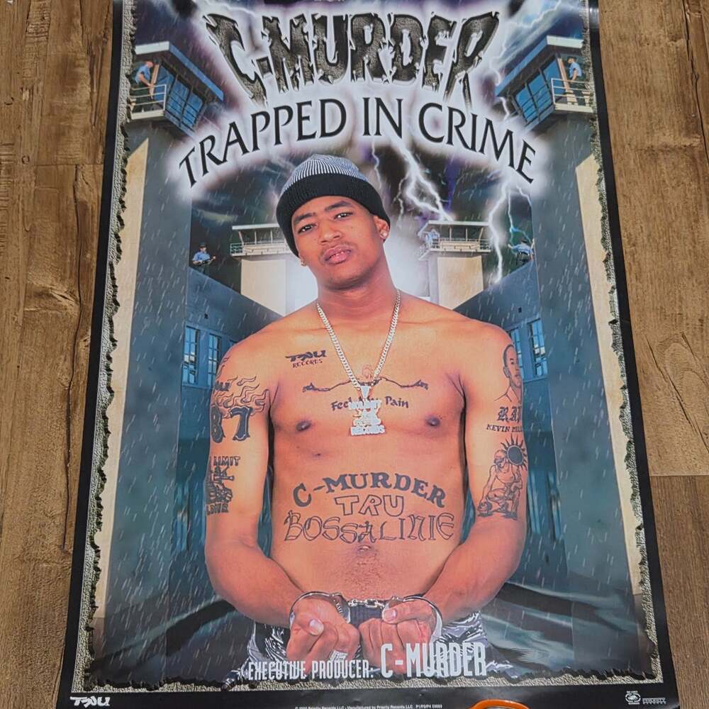 Vtg 2000 C-Murder Trapped In Crime Promo Poster No Limit Records